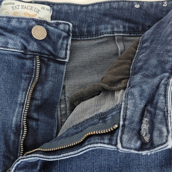 Fat Face UK Fly Flare 70's Inspired Denim Blue Jeans Sz 14 R - Picture 5 of 16